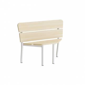 Sofa Pausa 551, hj&oslash;rne, birkelaminat, hvidt stel