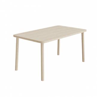 Bord Add Wood 590 1400x800 mm H&oslash;jde 720 mm med hvidpigmenteret eg laminat, massivt tr&aelig;ben