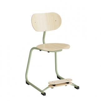 Stol Smile, Birk laminat med gr&oslash;nne ben