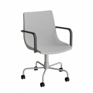 Stol Colt 10016 Med arml&aelig;n og drejeligt undestel med hjul, alugr&aring; tekstil, alugr&aring; stel