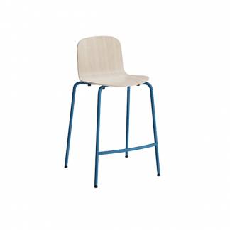 Barstol ADD Hvidpigmenteret eg laminat, alugr&aring; ben