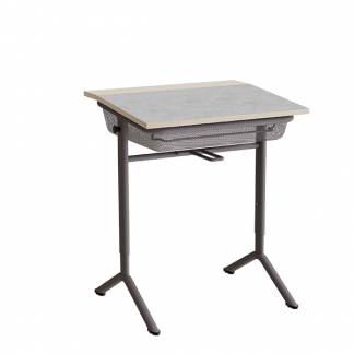 Elevbord Atlas 1128, 650x550mm, lys gr&aring; linoleum, gr&aring;t stel