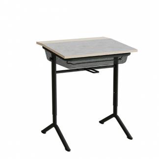 Elevbord Atlas 1128, 650x550mm, lys gr&aring; linoleum, sortolivent stel