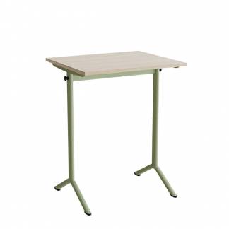 Bord Atlas 1130, 700x600 mm, hvidpigmenteret eg, gr&oslash;nt stativ