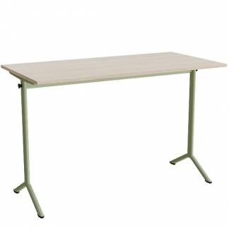 Bord Atlas 1130, 1400x700 mm, hvidpigmenteret eg, gr&oslash;nt stativ