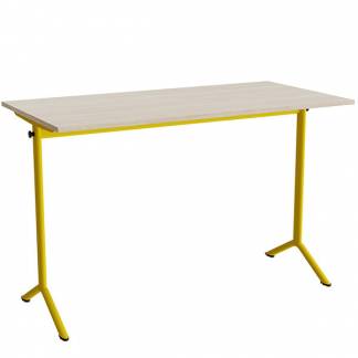 Bord Atlas 1130, 1400x700mm, eg h&oslash;jtrykslaminat, gult stel