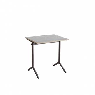Bord Atlas 1130, 700x600mm, lys grå linoleum, gråt stel
