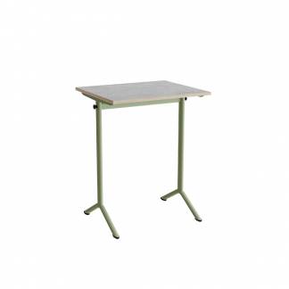 Bord Atlas 1130, 700x600 mm, lys gr&aring; linoleum, gr&oslash;nt stativ