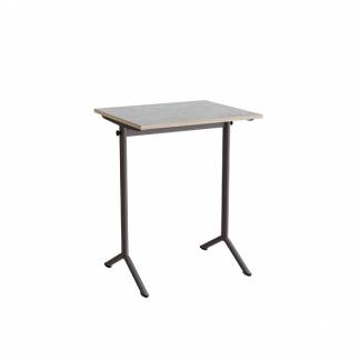Bord Atlas 1130, 700x600mm, lys grå linoleum, gråt stel