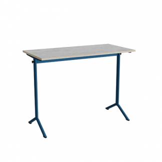 Bord Atlas 1130, 1200x600mm, lys grå linoleum, blåt stel
