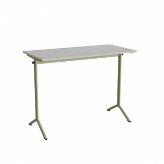 Bord Atlas 1130, 1200x600 mm, lys gr&aring; linoleum, gr&oslash;nt stativ
