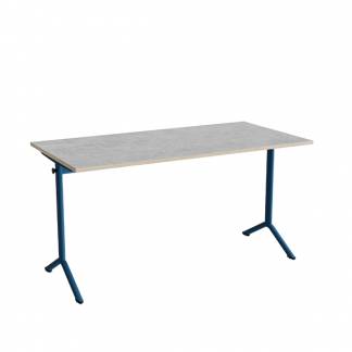Bord Atlas 1130, 1400x700mm, lys gr&aring; linoleum, bl&aring;t stel