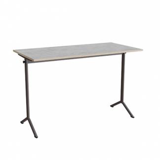 Bord Atlas 1130, 1400x700mm, lys gr&aring; linoleum, gr&aring;t stel