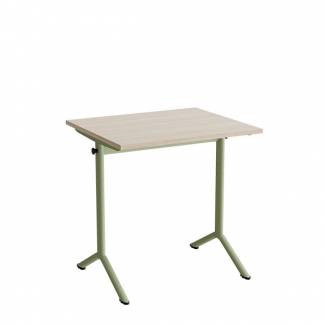 Bord Atlas 1130, 700x600mm, lydd&aelig;mpende eg h&oslash;jtrykslaminat, gr&oslash;nt stel