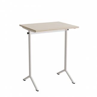 Bord Atlas 1130, 700x600mm, lydd&aelig;mpende eg h&oslash;jtrykslaminat, hvidt stel