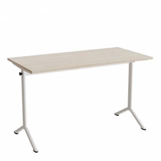 Bord Atlas 1130, 1200x600mm, lydd&aelig;mpende eg h&oslash;jtrykslaminat, hvidt stel