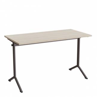 Bord Atlas 1130, 1200x600mm, lydd&aelig;mpende eg h&oslash;jtrykslaminat, gr&aring;t stel