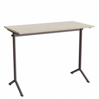 Bord Atlas 1130, 1200x600mm, lydd&aelig;mpende eg h&oslash;jtrykslaminat, gr&aring;t stel