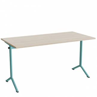 Bord Atlas 1130, 1400x700mm, lydd&aelig;mpende eg h&oslash;jtrykslaminat, turkis stel