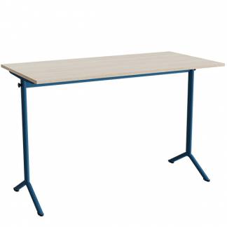 Bord Atlas 1130, 1400x700mm, lydd&aelig;mpende eg h&oslash;jtrykslaminat, bl&aring;t stel