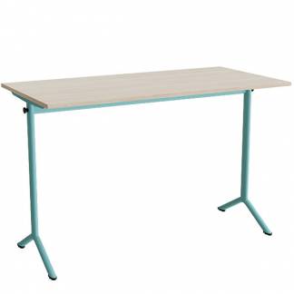 Bord Atlas 1130, 1400x700mm, lydd&aelig;mpende eg h&oslash;jtrykslaminat, turkis stel