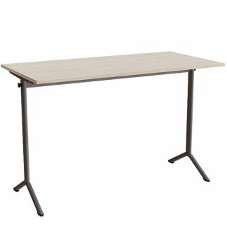 Bord Atlas 1130, 1400x700mm, lydd&aelig;mpende eg h&oslash;jtrykslaminat, gr&aring;t stel