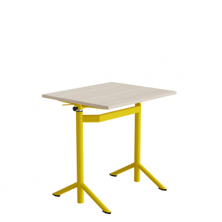 Elevbord Atlas 1132, 700x600mm, eg h&oslash;jtrykslaminat, gult stel