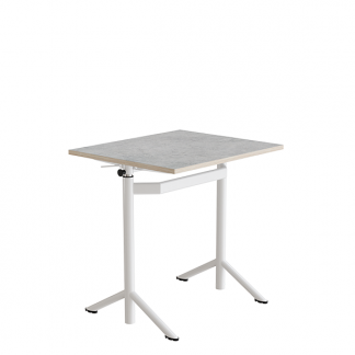 Elevbord Atlas 1132, 700x600mm, lys grå linoleum, hvidt stel
