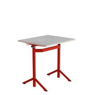 Elevbord Atlas 1132, 700x600mm, lys grå linoleum, rødt stel