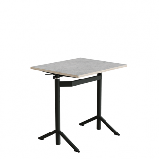 Elevbord Atlas 1132, 700x600mm, lys gr&aring; linoleum, sortolivent stel