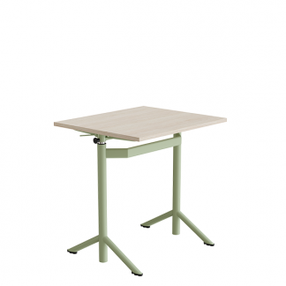 H&aelig;ve-s&aelig;nkbord elevborde Atlas 1132, 700x600 mm, lydd&aelig;mpende hvidpigmenteret egelaminat, gr&oslash;nt stel