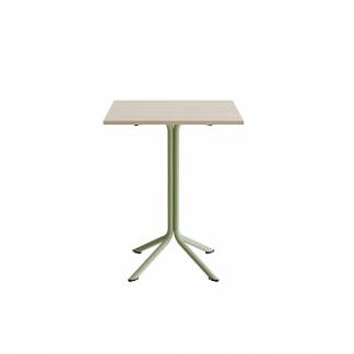 Bord Atlas 1133 700x700x900mm, Hvidpigmenteret eg med gr&oslash;nt understel