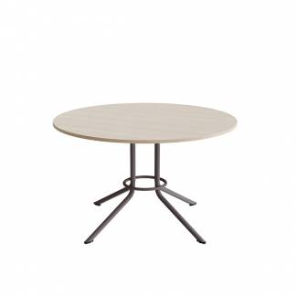 Bord Atlas 1133 &Oslash;1200x720mm, Hvidpigmenteret eg med gr&aring;t understel