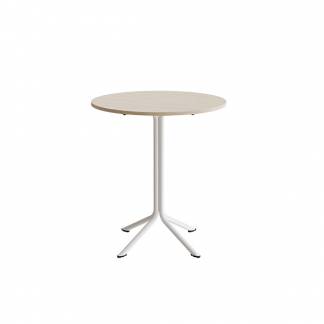Bord Atlas 1133 &Oslash;800x900mm, Hvidpigmenteret eg med hvidt understel