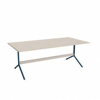 Bord Atlas 1134, 2000x1000mm, højde 720, eg højtrykslaminat, blåt stel