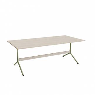 Bord Atlas 1134, 2000x1000mm, h&oslash;jde 720, eg h&oslash;jtrykslaminat, gr&oslash;nt stel