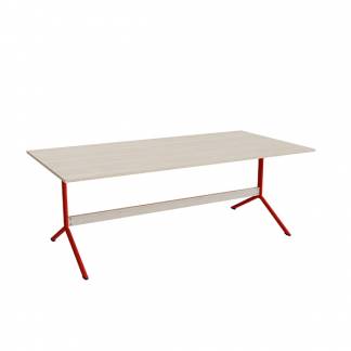 Bord Atlas 1134, 2000x1000mm, h&oslash;jde 720, eg h&oslash;jtrykslaminat, r&oslash;dt stel