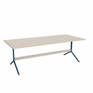 Bord Atlas 1134, 2200x1000mm, h&oslash;jde 720, eg h&oslash;jtrykslaminat, bl&aring;t stel