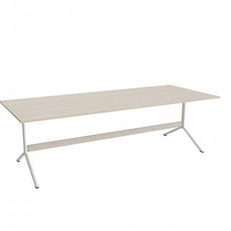 Bord Atlas 1134, 2400x1000mm, højde 720, eg højtrykslaminat, hvidt stel