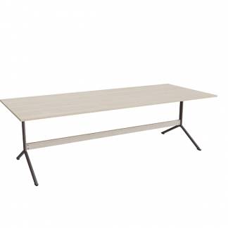 Bord Atlas 1134, 2400x1000mm, h&oslash;jde 720, eg h&oslash;jtrykslaminat, gr&aring;t stel