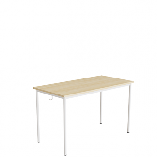 Elevbord 166 1200x600 mm H&oslash;jde 720 mm Birk laminat p&aring; hvidt understel