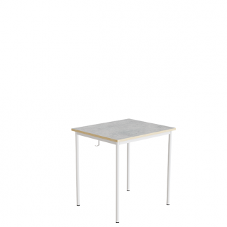 Elevbord 166 700x600 mm H&oslash;jde 720 mm Lys gr&aring; linoleum p&aring; hvidt understel