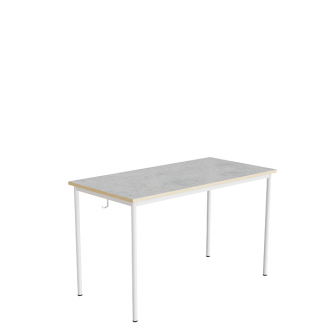 Elevbord 166 1200x600 mm H&oslash;jde 720 mm Lys gr&aring; linoleum p&aring; hvidt understel