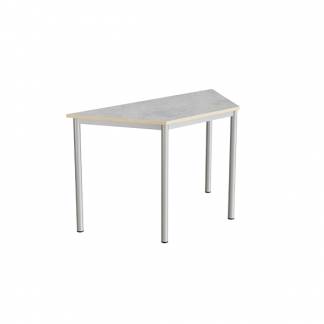Bord Combi 195, trapezformet, 1200/600x520 mm H&oslash;jde 720 med lys gr&aring; linoleum, alu stel