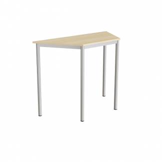 Bord Combi 195, trapezformet, 1200/600x520 mm H&oslash;jde 900 med lydabsorberende birk laminat, alu stel