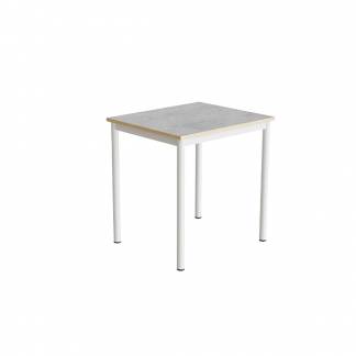 Bord Combi 200, 700x600 mm Højde 720 mm Lys grå linoleum på hvidt understel