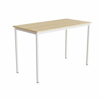 Bord Combi 200, 1400x700 mm H&oslash;jde 900 mm Lydd&aelig;mpende birk laminat p&aring; hvidt understel