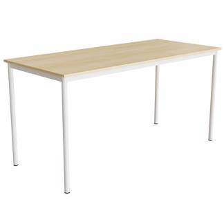 Bord Combi 200, 1800x800 mm H&oslash;jde 900 mm Lydd&aelig;mpende birk laminat p&aring; hvidt stel