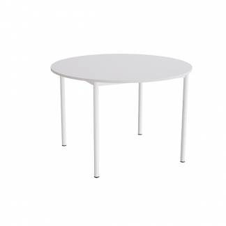 Bord Combi 206, &Oslash;1200 mm, h&oslash;jde 800 mm, gr&aring; laminat p&aring; hvidt stel