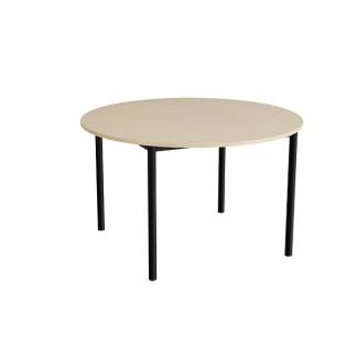 Bord Combi 206, &Oslash;1200 mm, h&oslash;jde 720 mm, beige linoleum p&aring; sort stel